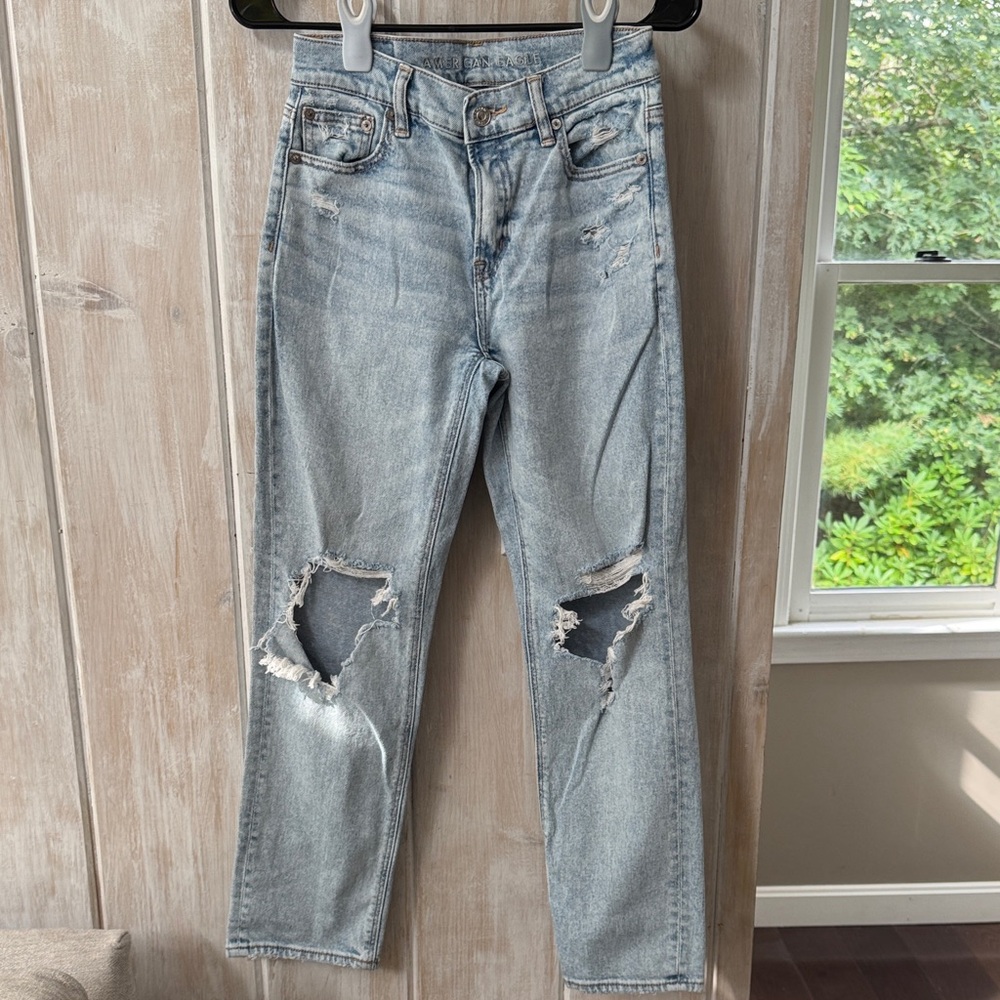 American Eagle super high rise ankle straight 0 regular NWOT